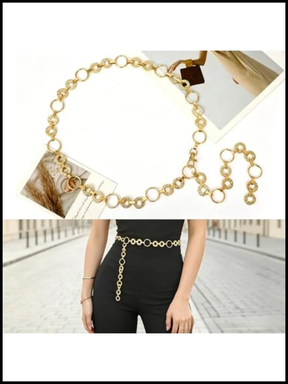 Metal Waist Chain Belt Adjustable Western Concho Belt for Dresses Jeans